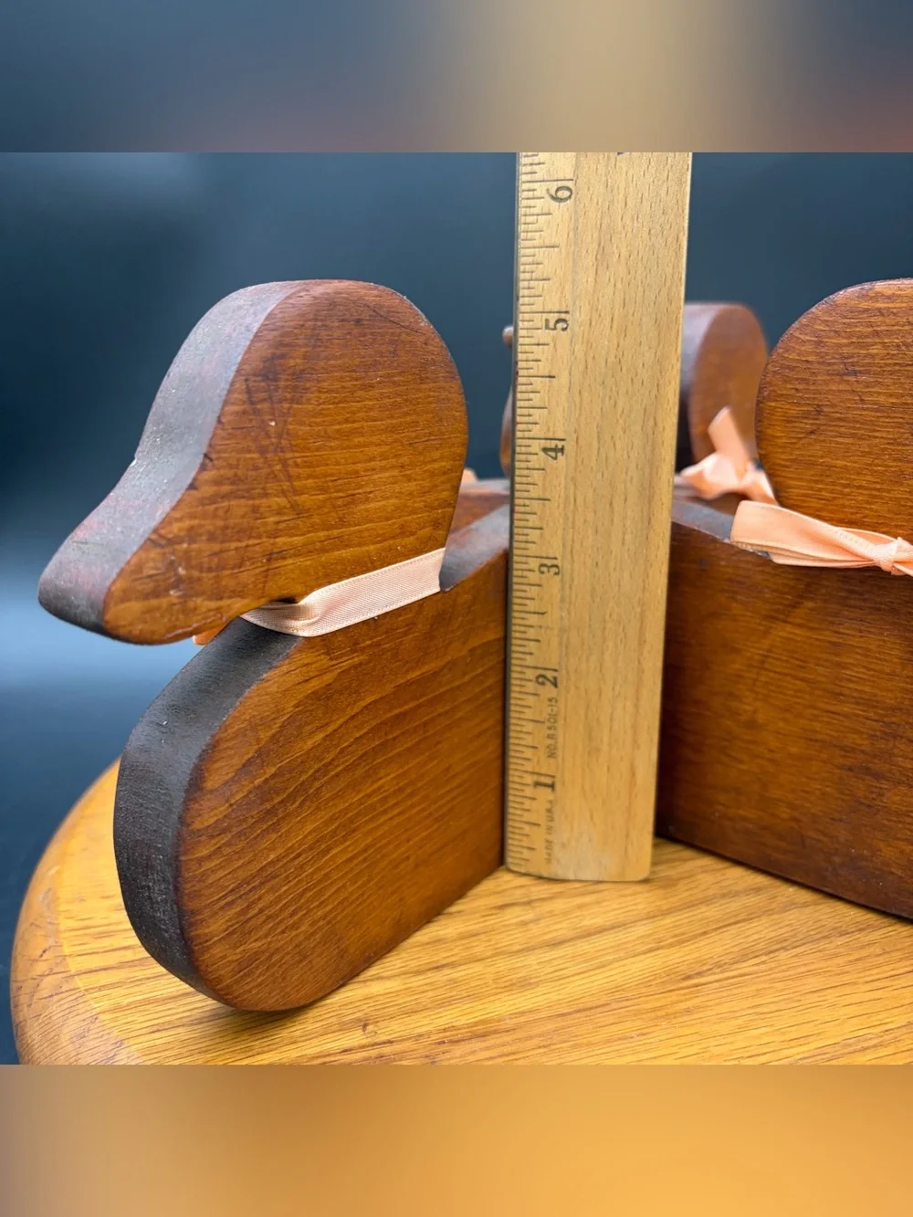 Vintage Wooden Duck Goose Farmhouse Candle Stick Holder Décor Ribbon Cottagecore